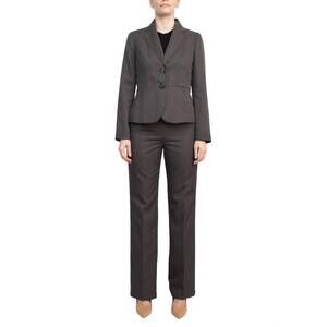 NEW LE SUIT notched collar 2 button jacket with pant set in grey